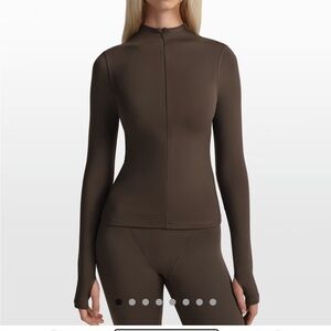 SKIMS Women's 1/2-Zip Mock-Neck Long-Sleeve Top